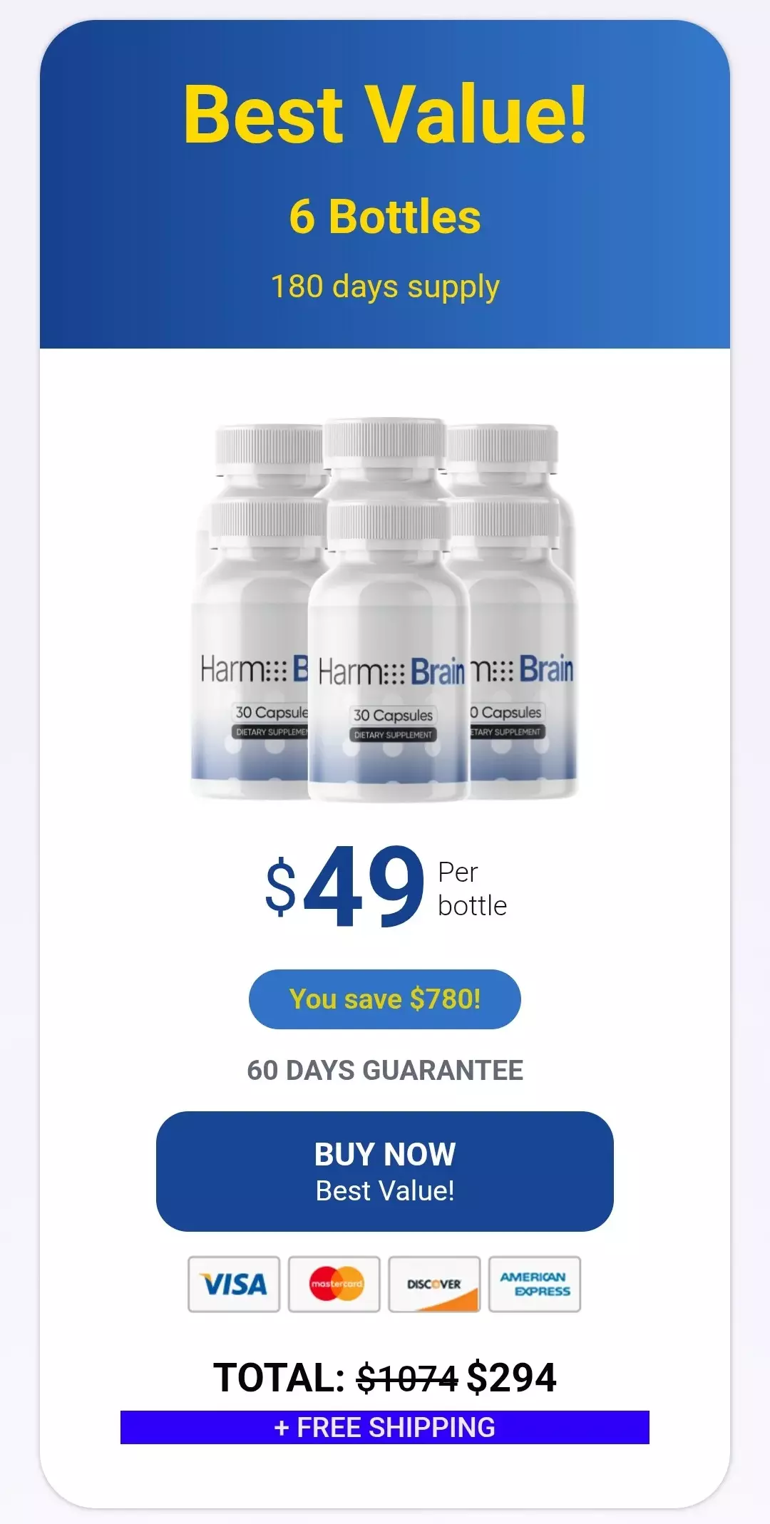 Harmo Brain™ 6 bottles pricing